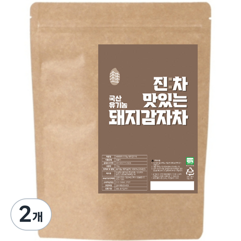 진차 맛있는 국산 유기농 돼지감자차, 70g, 2개