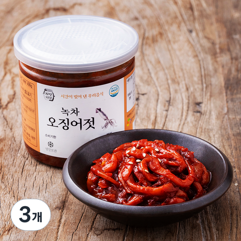 자연다감 녹차 오징어젓, 400g, 3개