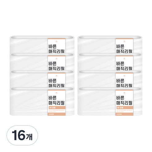 바른 매직리필 연속비닐 매직캔220호환, 9L, 16개