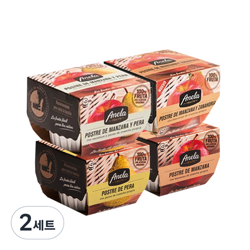 아넬라 생과일 디저트 스타트 B 패키지 100g x 2p x 4종 세트, 사과, 당근, 배, 사과배, 2세트