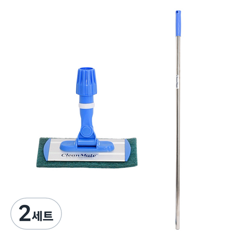 크린메이트 수세미 찍찍이 밀대 세트, 2세트