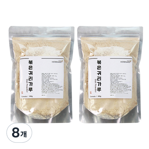 허브나래 볶은 귀리 분말 가루, 300g, 8개