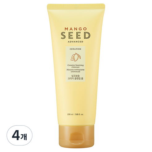더페이스샵 망고 씨드 실크 보습 크리미 클렌징 폼, 150ml, 4개