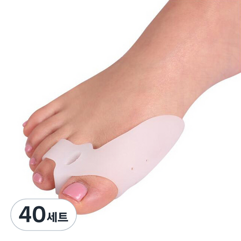 미카엘그라운드 실리콘 엄지발가락 링 양발착용 화이트, 40세트