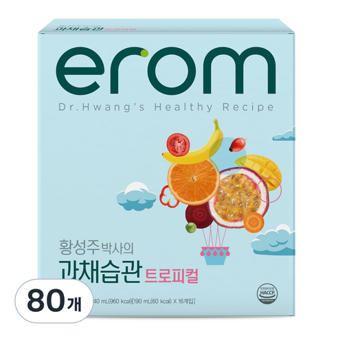 이롬 황성주박사의 과채습관 트로피컬 음료, 190ml, 80개