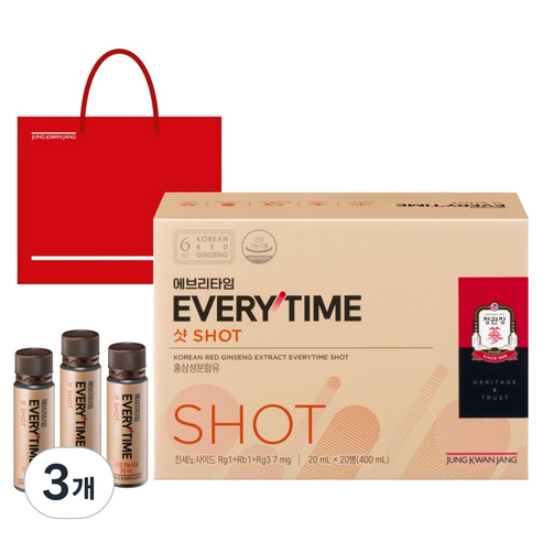에브리타임 샷 20p + 쇼핑백, 400ml, 3개