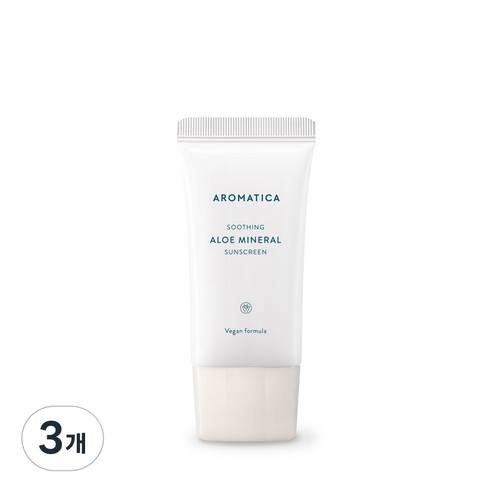 아로마티카 수딩 알로에 미네랄 선스크린 SPF50+ PA++++, 50g, 3개