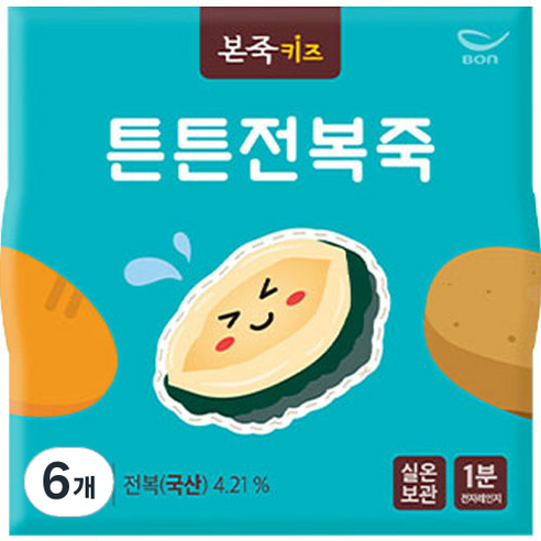 본죽 키즈 튼튼 전복죽 180g 전복 × 180g × 6개 섬네일