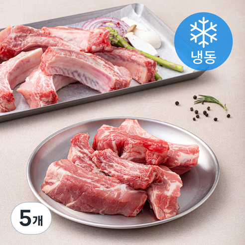 푸드장 미국산 돼지 쪽갈비 (냉동), 1kg, 5개