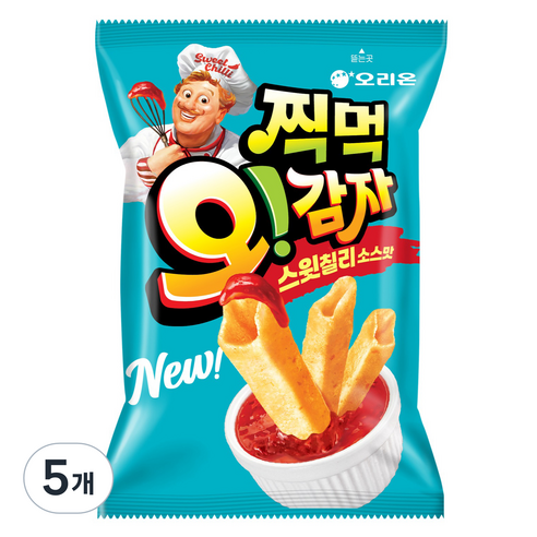 오리온 찍먹 오감자 스윗칠리, 5개, 75g