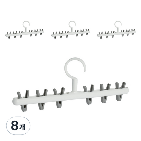 찐노마진몰 다용도 집게형 모자걸이, 그레이, 8개