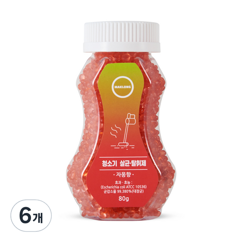 마크롱 청소기 살균 탈취제 자몽향, 80g, 6개