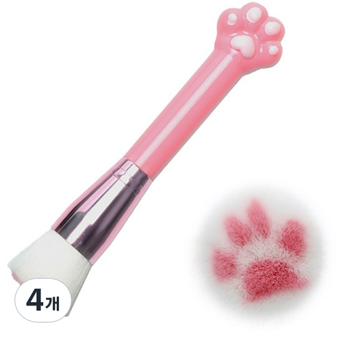 고양이 발바닥 더스트 브러쉬, 4개, KN-B3047