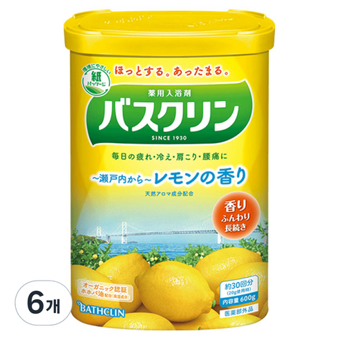 바스크린 입욕파우더 레몬, 600g, 6개