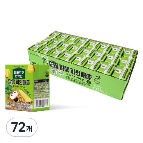 신세계푸드 올바르고 반듯한 달콤 파인애플주스, 120ml, 72개