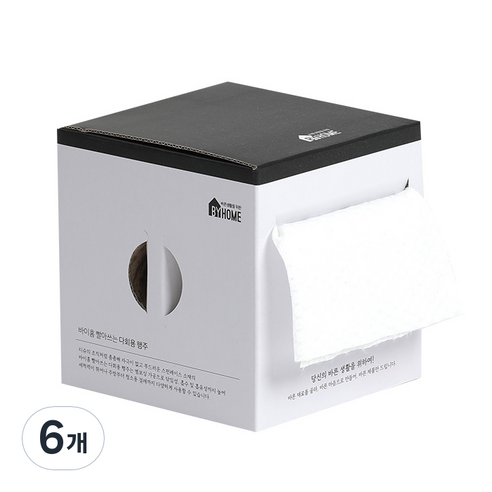 바이홈 바른생활을 위한 빨아쓰는 다회용 행주, 50개입, 6개