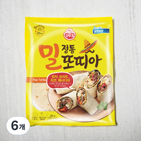 오뚜기 정통 밀 또띠아, 6개입, 6개