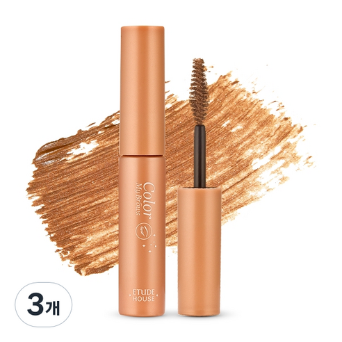 에뛰드 청순 거짓 아이브라우 카라 4.5g, 라이트 브라운, 3개