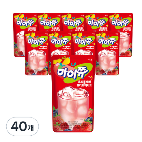쟈뎅 마이쮸 트리플베리 요거트 에이드, 230ml, 40개