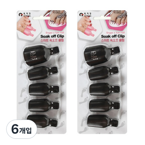 에이부 쏙오프 토우 클립 발가락용, 블랙, 6개