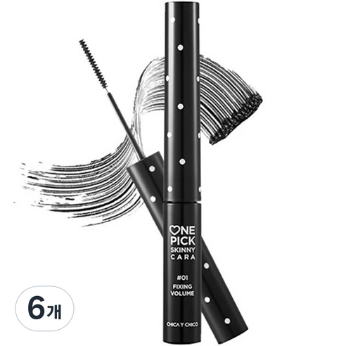 치카이치코 원픽 스키니카라 마스카라 3g, 1호 픽싱볼륨, 6개