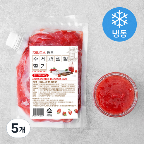 자일로스 담은 수제과일청 딸기 (냉동), 500g, 5개