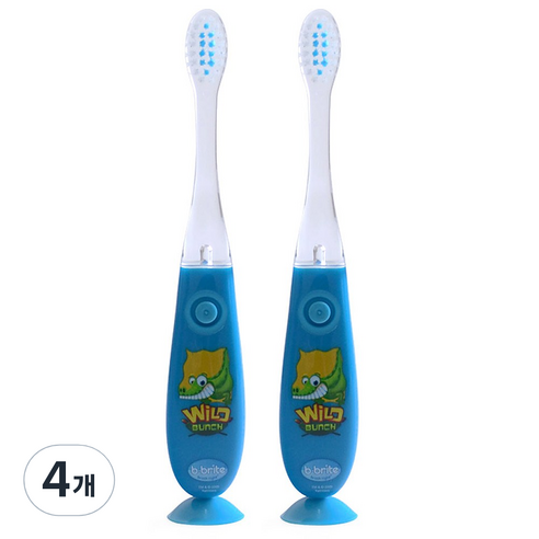 비브라이트 LED 유아칫솔 F-95W, 악어 (블루), 1개입, 4개
