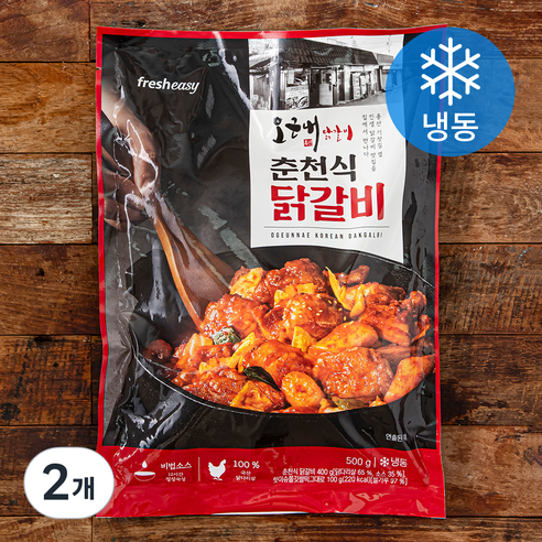 프레시지 오근내 춘천식 닭갈비 (냉동), 500g, 2개