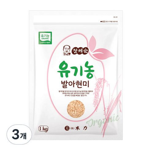 장세순 유기농 발아현미, 3개, 1kg