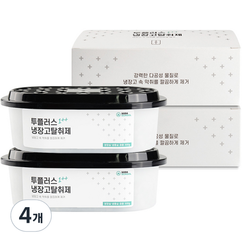 소다스쿨 투플러스 냉장고 탈취제 본품, 300g, 4개