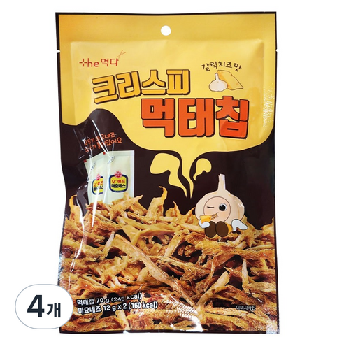 더먹다 크리스피 동결건조 먹태칩 갈릭치즈맛, 4개, 94g