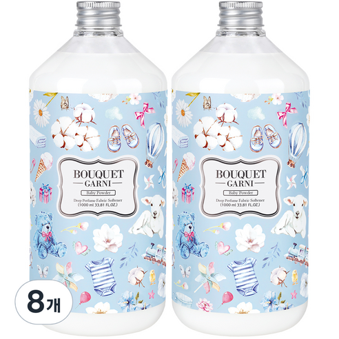 부케가르니 딥퍼퓸 섬유유연제 베이비파우더, 1000ml, 8개