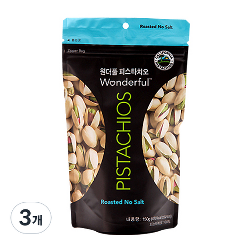원더풀 피스타치오 무염, 150g, 3개
