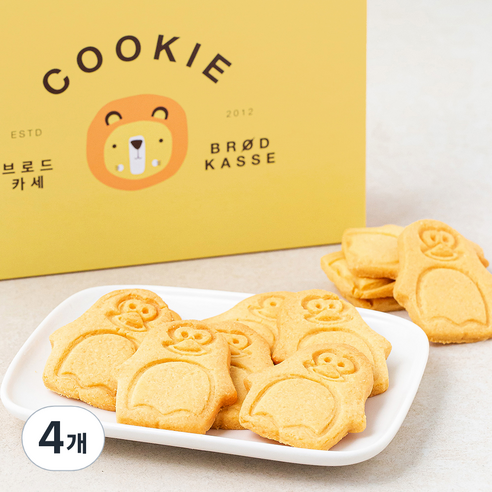 브로드카세 아몬드 펭귄 쿠키, 180g, 4개