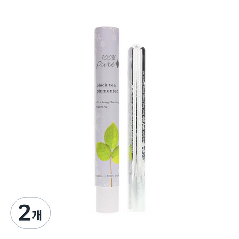 100%퓨어 프루트 피그먼티드 울트라 렝스닝 마스카라 10g, 블랙티, 2개