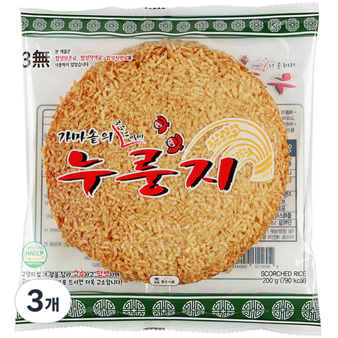 참좋은식품 가마솥의 구수한 별미 누룽지, 200g, 3개
