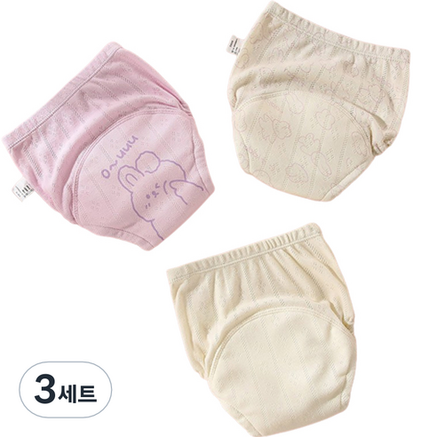 베베니즈 큐트프린팅 배변훈련 팬티 3종 세트, 토끼, 3세트