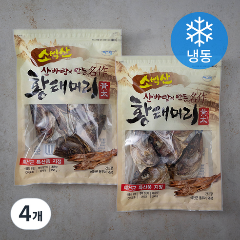 해그린푸드 소백산 산바람 황태 머리 (냉동), 250g, 4개