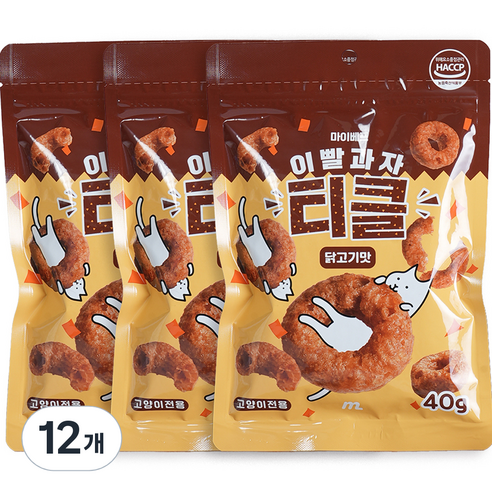 마이베프 고양이 이빨과자 티클 40g, 닭고기맛, 12개