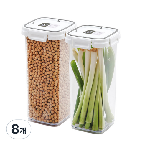 수납이야기 스카이락 정 4호 1800ml 밀폐용기, 8개, 단품