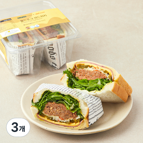 자람홈 풀드포크 샌드위치, 268g, 3개