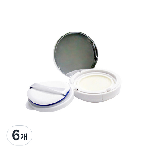 마타바 DIY 쿠션팩트 아이 케이스 73 x 73 x 27 mm, 화이트 + 실버, 6개