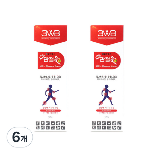 관절애 바르는마사지크림 튜브형 120g, 1개입, 6개