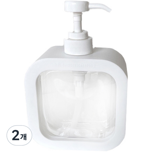 더이쁨 사각 투명용기 500ml, 화이트, 2개