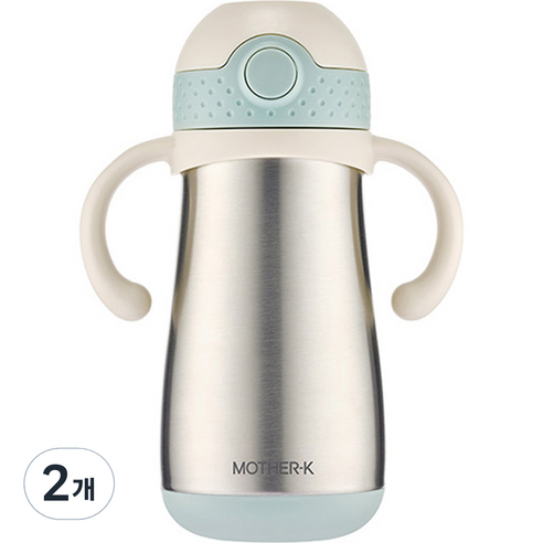 마더케이 허그 보온 빨대컵 350ml, 민트, 2개