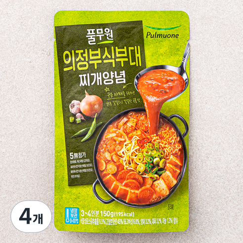풀무원 의정부식 부대찌개 양념, 150g, 4입