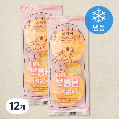 단백질과자점 미니 보름달빵 (냉동), 60g, 2개입, 6개