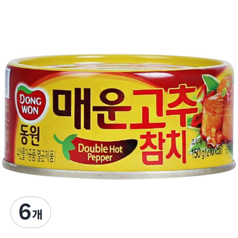 동원 매운 고추참치 통조림, 150g, 6개