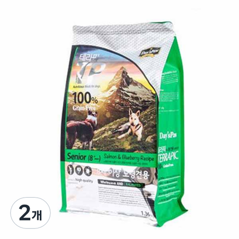 데이스포 반려견 노령견용 테라픽 소프트사료, 생선, 1.36kg, 2개