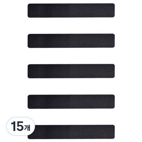 더자카 PVC 계단 미끄럼방지 사각패드, 15개, 블랙